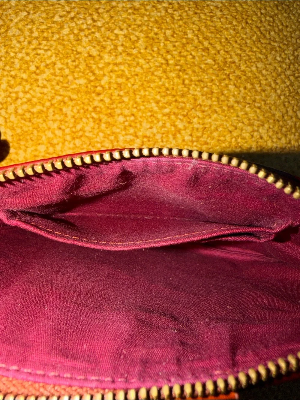 Coach Burgundy and Blue Brooklyn Bridge Wristlet